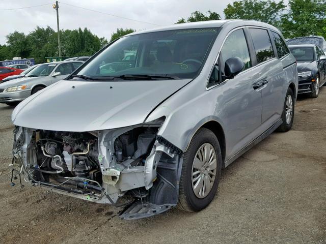 5FNRL5H24EB098119 - 2014 HONDA ODYSSEY LX GRAY photo 2