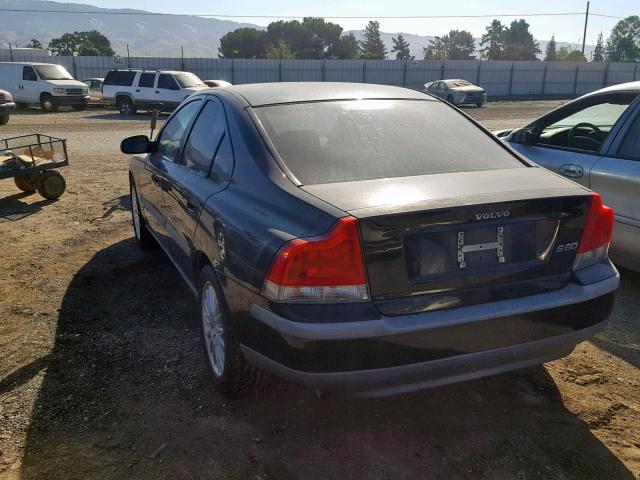 YV1RS61N912010573 - 2001 VOLVO S60 BLACK photo 3