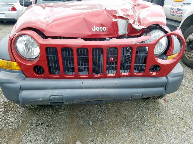 1J4GL48K07W542610 - 2007 JEEP LIBERTY SP RED photo 9