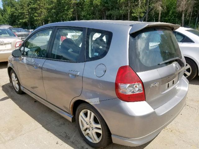 JHMGD38698S053128 - 2008 HONDA FIT SPORT SILVER photo 3