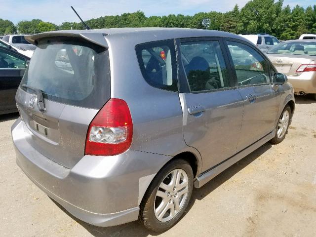 JHMGD38698S053128 - 2008 HONDA FIT SPORT SILVER photo 4