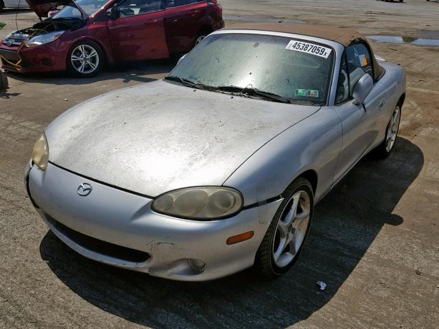 JM1NB353410218710 - 2001 MAZDA MX-5 MIATA SILVER photo 2