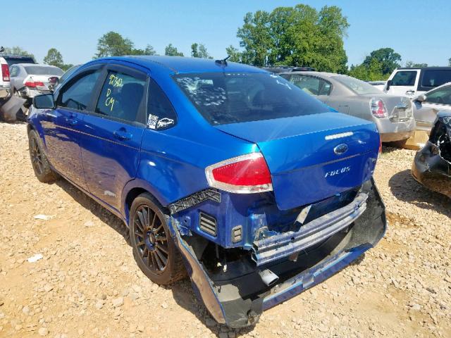 1FAHP3GN0BW134417 - 2011 FORD FOCUS SES BLUE photo 3