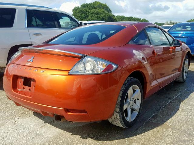 4A3AK24FX8E039358 - 2008 MITSUBISHI ECLIPSE GS ORANGE photo 4