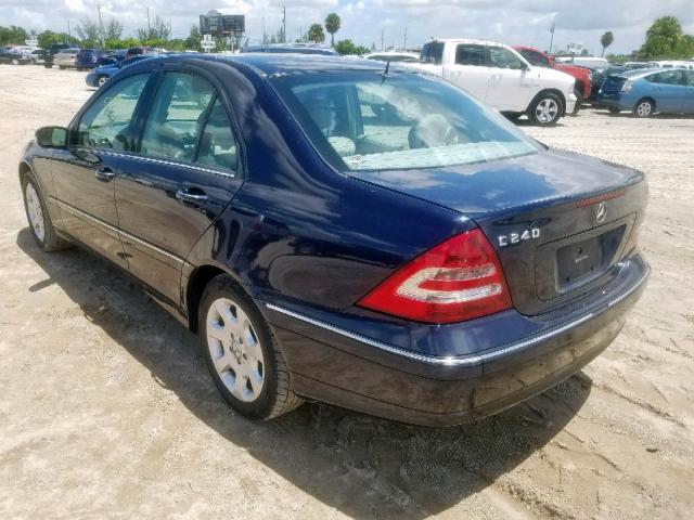 WDBRF61J55A710575 - 2005 MERCEDES-BENZ C 240 BLUE photo 3