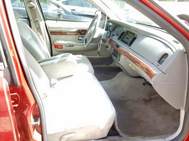 2MEFM74W41X652210 - 2001 MERCURY GRAND MARQ RED photo 5