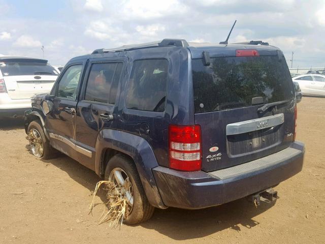 1J8GN58K98W288458 - 2008 JEEP LIBERTY LI BLUE photo 3