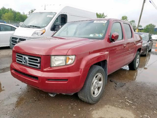 2HJYK16586H546177 - 2006 HONDA RIDGELINE RED photo 2