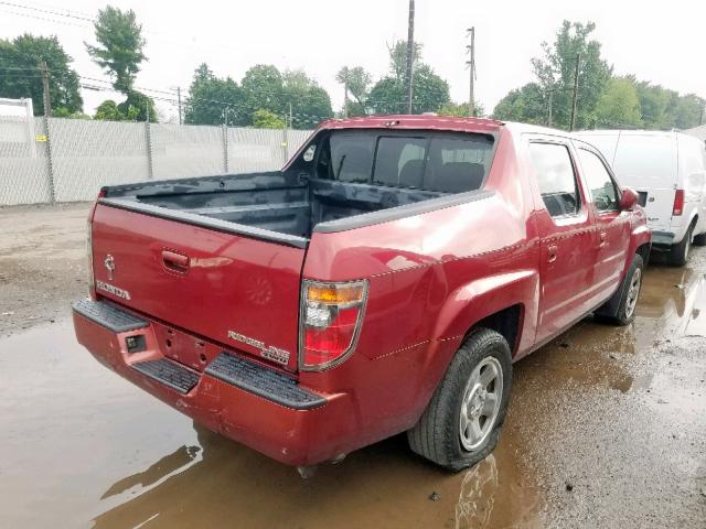 2HJYK16586H546177 - 2006 HONDA RIDGELINE RED photo 4