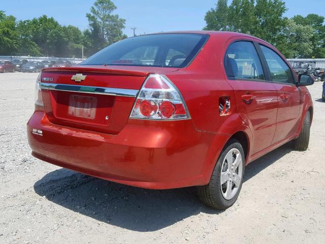 KL1TG5DE8BB145104 - 2011 CHEVROLET AVEO LT RED photo 4