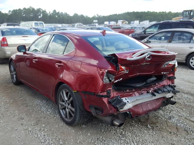 JTHBK262685062667 - 2008 LEXUS IS 250 BURGUNDY photo 3