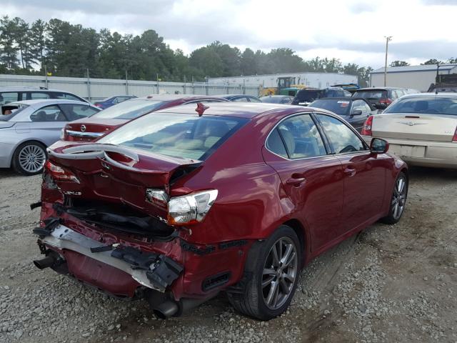 JTHBK262685062667 - 2008 LEXUS IS 250 BURGUNDY photo 4