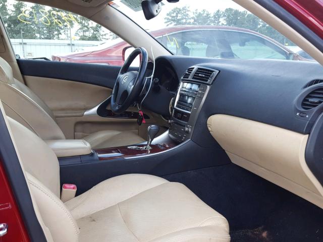 JTHBK262685062667 - 2008 LEXUS IS 250 BURGUNDY photo 5