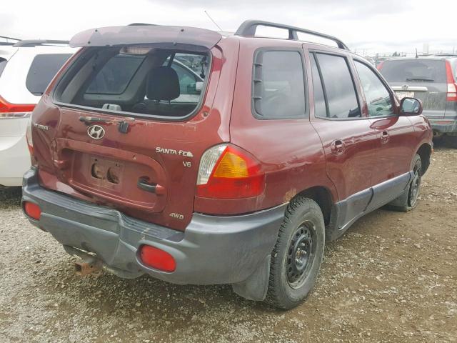 KM8SB73D84U650084 - 2004 HYUNDAI SANTA FE BURGUNDY photo 4