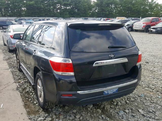 5TDZA3EH7DS041006 - 2013 TOYOTA HIGHLANDER BLACK photo 3