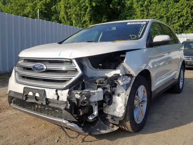 2FMTK3J87FBB86457 - 2015 FORD EDGE SEL WHITE photo 2