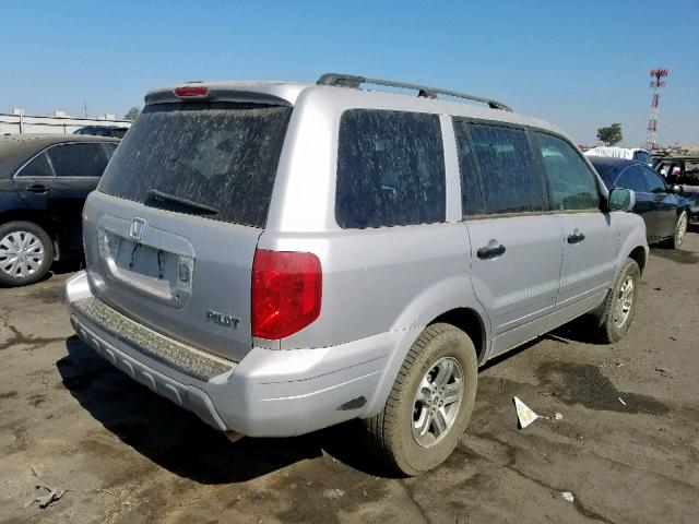 2HKYF185X3H517921 - 2003 HONDA PILOT EXL SILVER photo 4