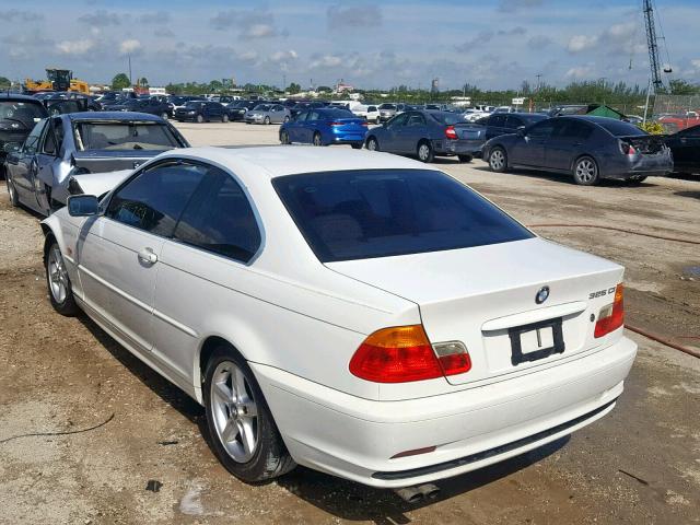 WBABN33442PG55069 - 2002 BMW 325 CI WHITE photo 3