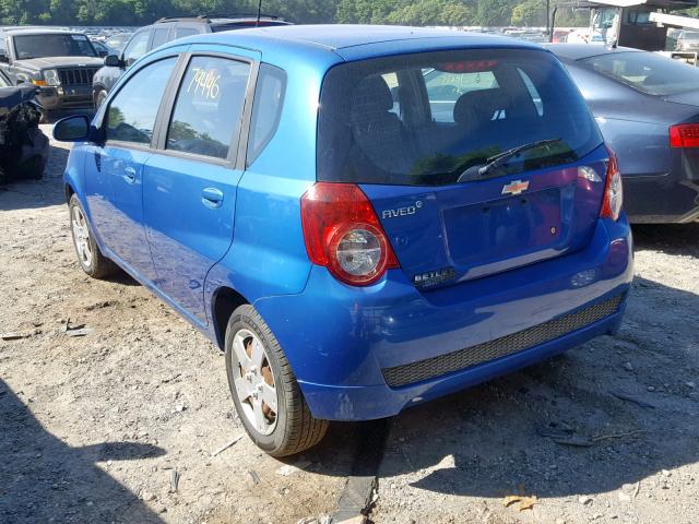 KL1TD6DE2AB109339 - 2010 CHEVROLET AVEO LS BLUE photo 3