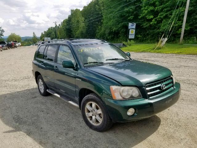 JTEHF21A210012975 - 2001 TOYOTA HIGHLANDER GREEN photo 1