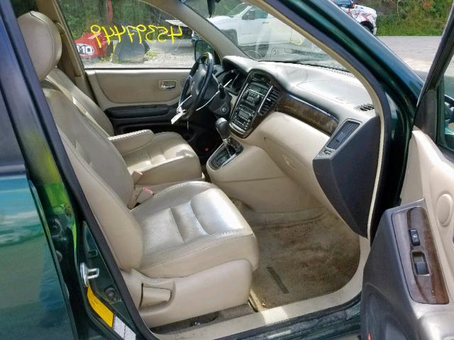 JTEHF21A210012975 - 2001 TOYOTA HIGHLANDER GREEN photo 5