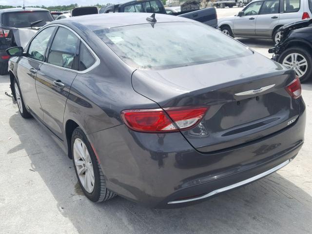 1C3CCCAB8GN169903 - 2016 CHRYSLER 200 LIMITE GRAY photo 3