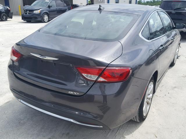 1C3CCCAB8GN169903 - 2016 CHRYSLER 200 LIMITE GRAY photo 4