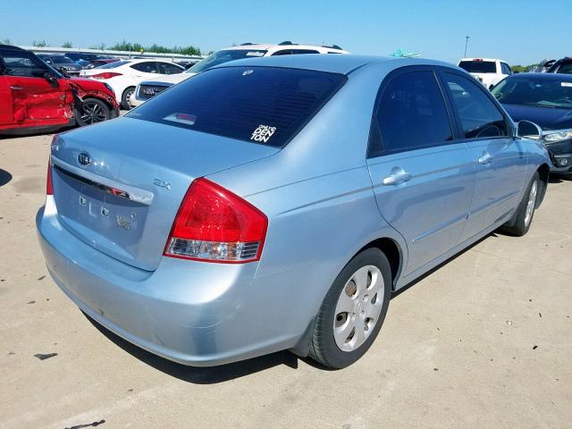 KNAFE121585540852 - 2008 KIA SPECTRA EX BLUE photo 4