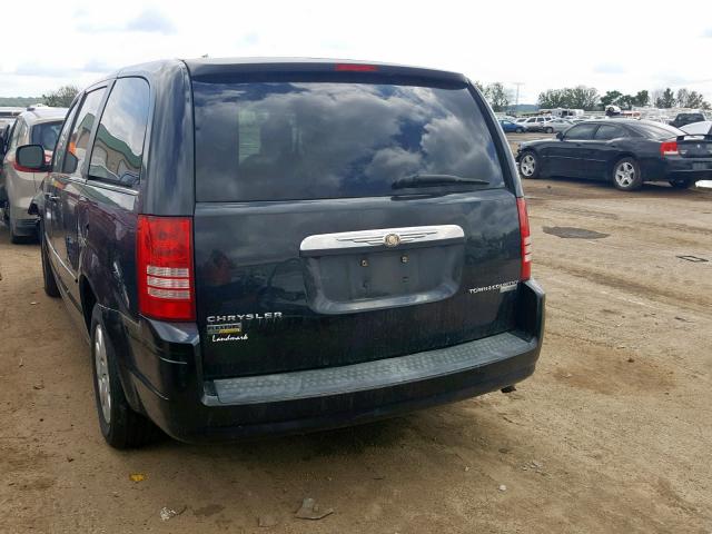 2A8HR44E39R502096 - 2009 CHRYSLER TOWN & COU BLACK photo 3