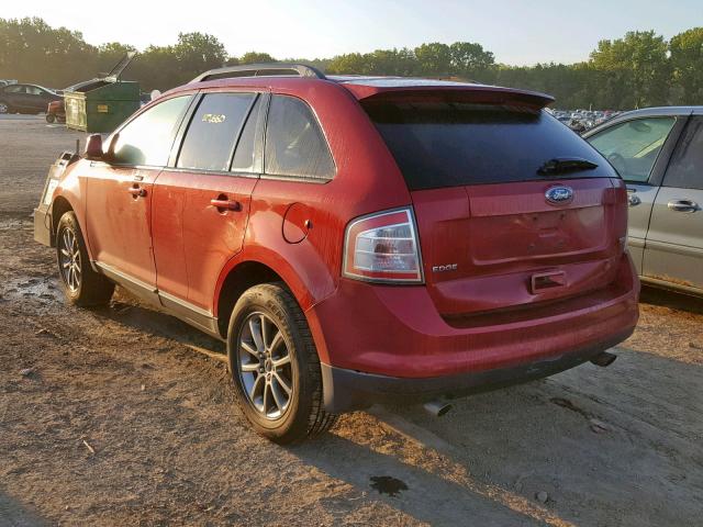 2FMDK48C48BB26384 - 2008 FORD EDGE SEL MAROON photo 3