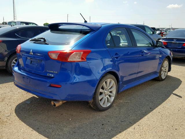 JA32X8HW9AU012703 - 2010 MITSUBISHI LANCER GTS BLUE photo 4