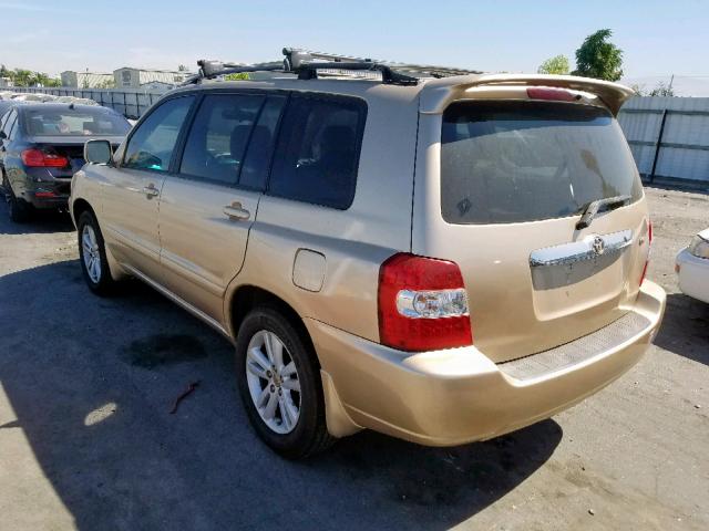 JTEDW21A560001040 - 2006 TOYOTA HIGHLANDER GOLD photo 3