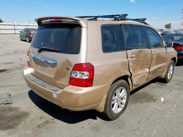 JTEDW21A560001040 - 2006 TOYOTA HIGHLANDER GOLD photo 4