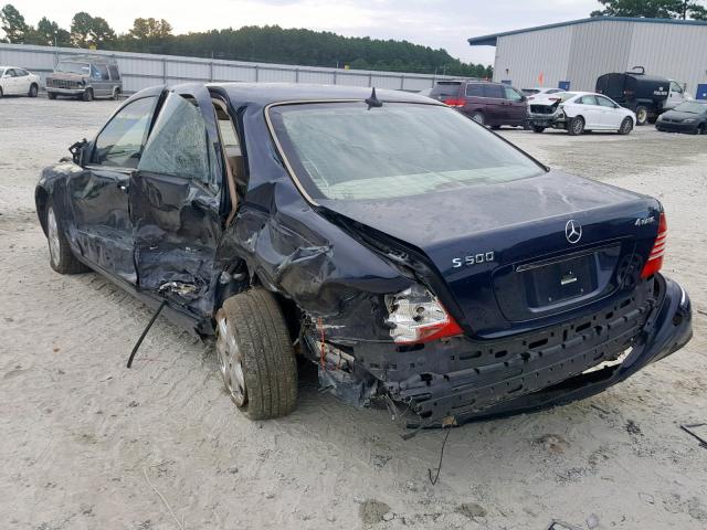 WDBNG84J34A397625 - 2004 MERCEDES-BENZ S 500 4MAT BLUE photo 3