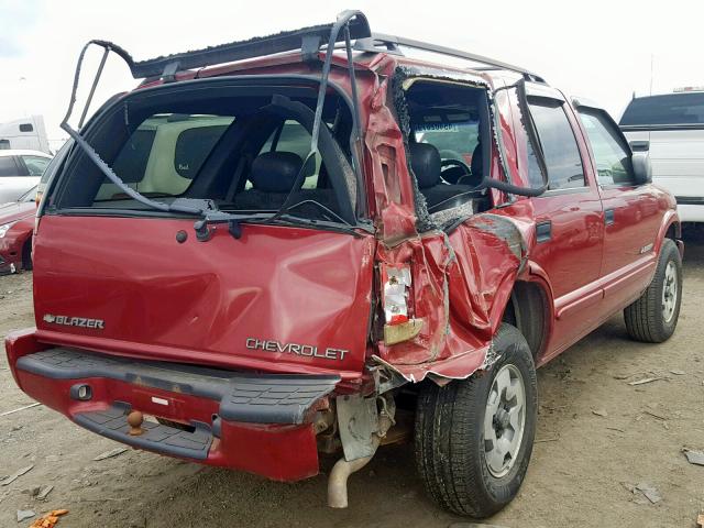 1GNDT13W82K108217 - 2002 CHEVROLET BLAZER MAROON photo 4