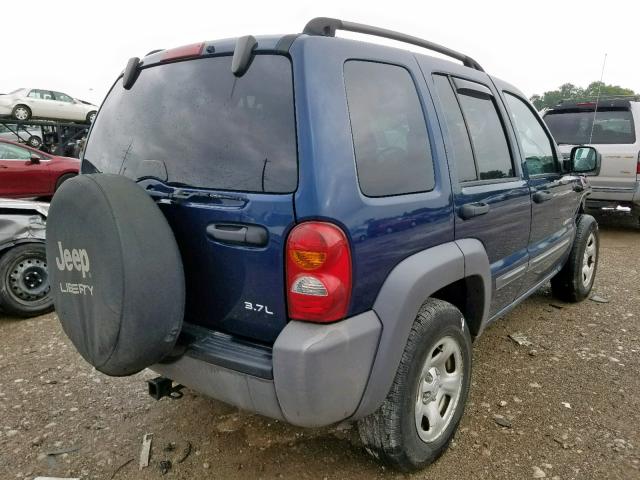 1J4GL48K64W326563 - 2004 JEEP LIBERTY SP BLUE photo 4