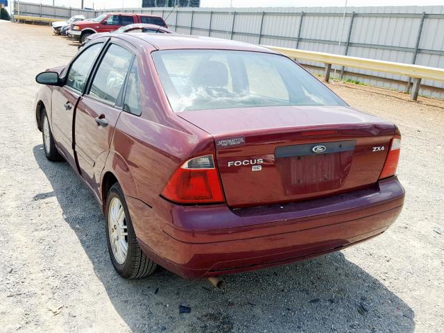 1FAFP34N46W111658 - 2006 FORD FOCUS ZX4 MAROON photo 3