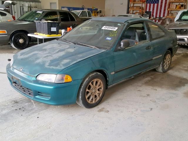 1HGEJ2126SL031867 - 1995 HONDA CIVIC DX GREEN photo 2