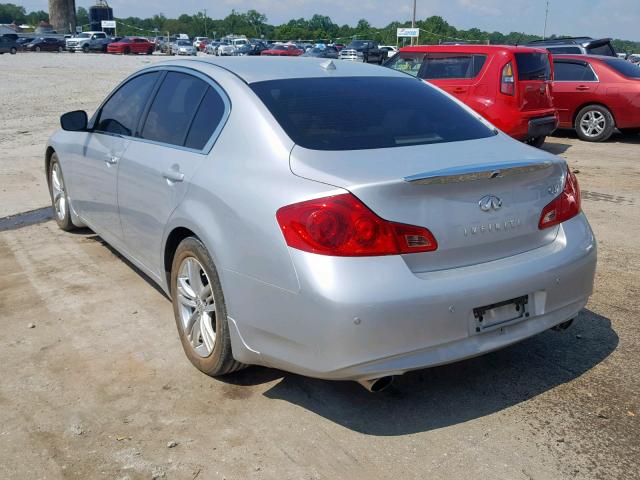 JN1CV6AP4DM718939 - 2013 INFINITI G37 BASE SILVER photo 3