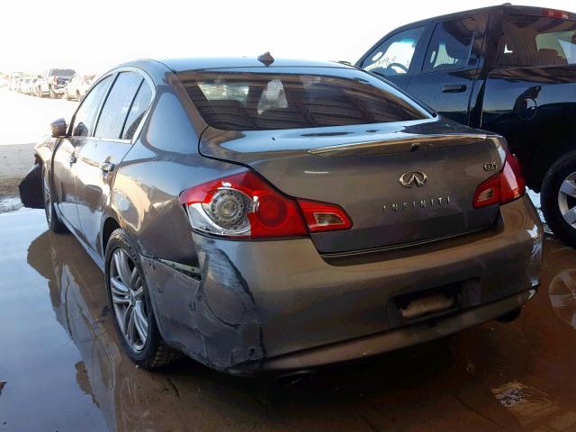 JN1DV6AP5CM810466 - 2012 INFINITI G25 BASE GRAY photo 3