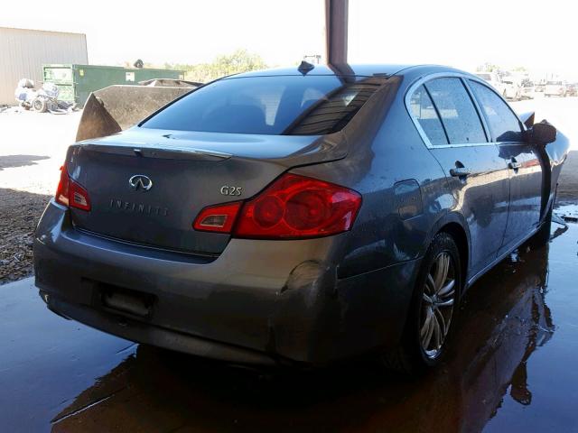 JN1DV6AP5CM810466 - 2012 INFINITI G25 BASE GRAY photo 4