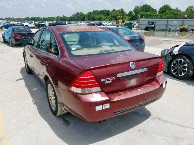 1MEFM42185G623813 - 2005 MERCURY MONTEGO PR 勃艮第红 照片 3