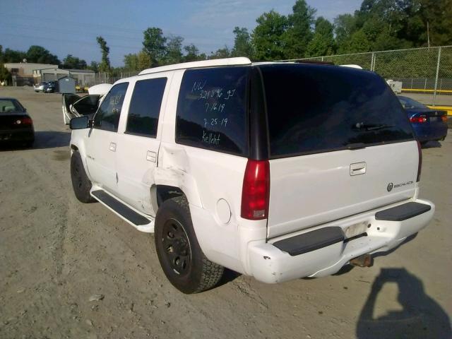 1GYEK13R1YR148160 - 2000 CADILLAC ESCALADE WHITE photo 3