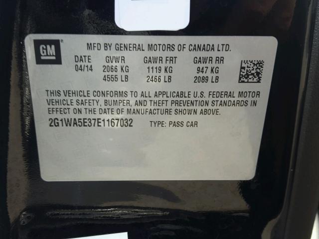 2G1WA5E37E1167032 - 2014 CHEVROLET IMPALA LIM BLACK photo 10