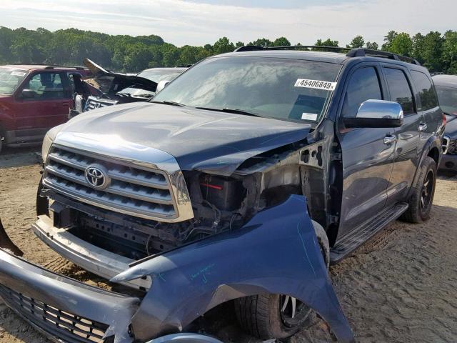 5TDZY68A68S002568 - 2008 TOYOTA SEQUOIA LI BLUE photo 2