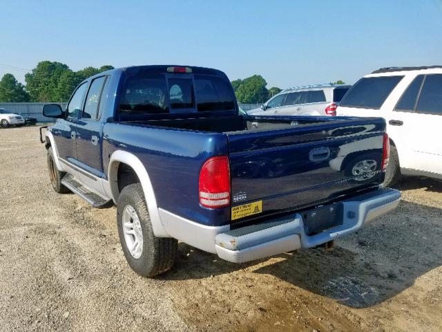 1D7HG48N13S174664 - 2003 DODGE DAKOTA QUA BLUE photo 3