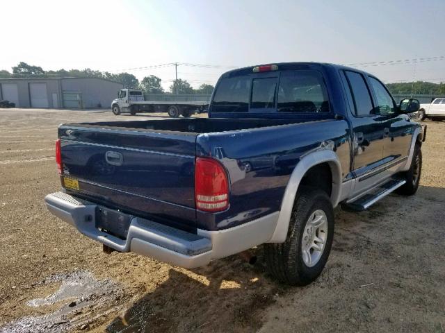 1D7HG48N13S174664 - 2003 DODGE DAKOTA QUA BLUE photo 4