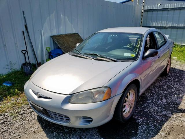 1C3EL46XX2N343448 - 2002 CHRYSLER SEBRING LX SILVER photo 2