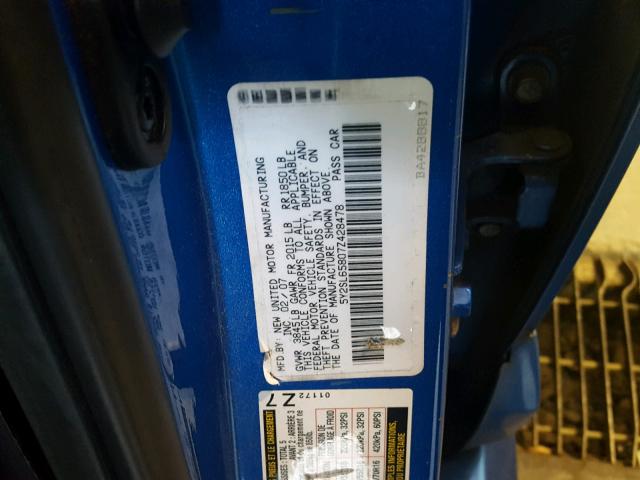 5Y2SL65807Z428478 - 2007 PONTIAC VIBE BLUE photo 10