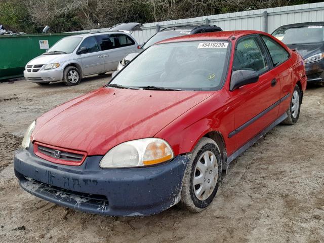 1HGEJ6226VL079458 - 1997 HONDA CIVIC DX RED photo 2